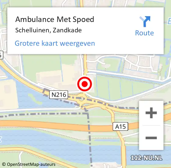 Locatie op kaart van de 112 melding: Ambulance Met Spoed Naar Schelluinen, Zandkade op 8 mei 2019 07:29