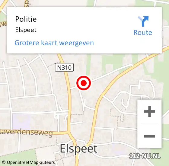 Locatie op kaart van de 112 melding: Politie Elspeet op 8 mei 2019 08:32