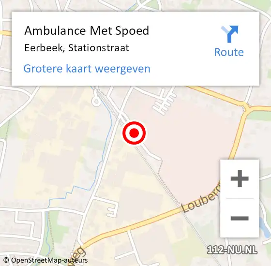 Locatie op kaart van de 112 melding: Ambulance Met Spoed Naar Eerbeek, Stationstraat op 8 mei 2019 09:03