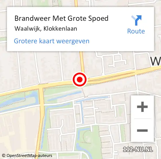 Locatie op kaart van de 112 melding: Brandweer Met Grote Spoed Naar Waalwijk, Klokkenlaan op 8 mei 2019 09:33