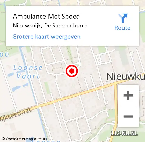 Locatie op kaart van de 112 melding: Ambulance Met Spoed Naar Nieuwkuijk, De Steenenborch op 8 mei 2019 10:17