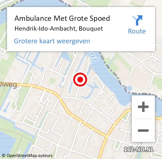 Locatie op kaart van de 112 melding: Ambulance Met Grote Spoed Naar Hendrik-Ido-Ambacht, Bouquet op 8 mei 2019 10:54