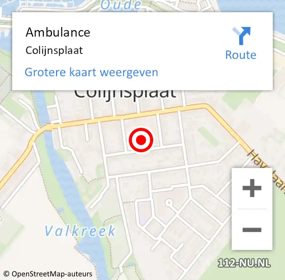 Locatie op kaart van de 112 melding: Ambulance Colijnsplaat op 8 mei 2019 12:17