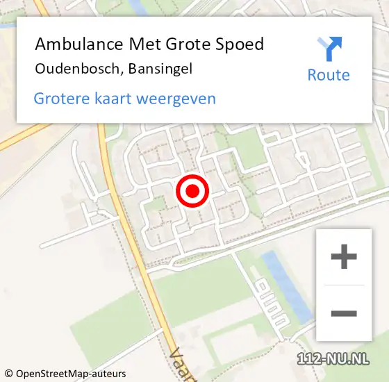 Locatie op kaart van de 112 melding: Ambulance Met Grote Spoed Naar Oudenbosch, Bansingel op 8 mei 2019 12:39