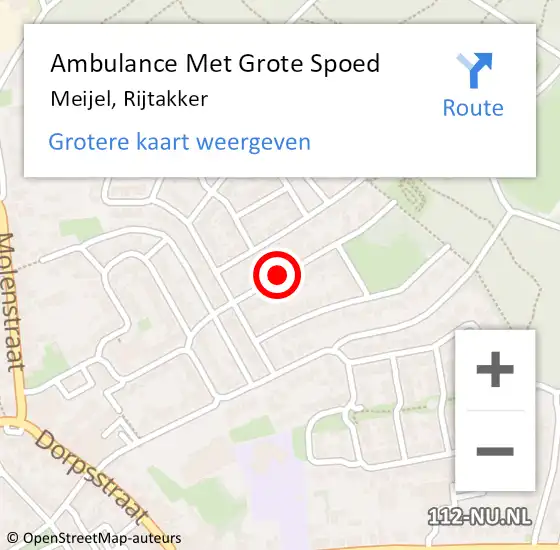 Locatie op kaart van de 112 melding: Ambulance Met Grote Spoed Naar Meijel, Rijtakker op 31 maart 2014 17:56