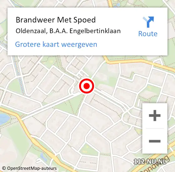 Locatie op kaart van de 112 melding: Brandweer Met Spoed Naar Oldenzaal, B.A.A. Engelbertinklaan op 8 mei 2019 15:41