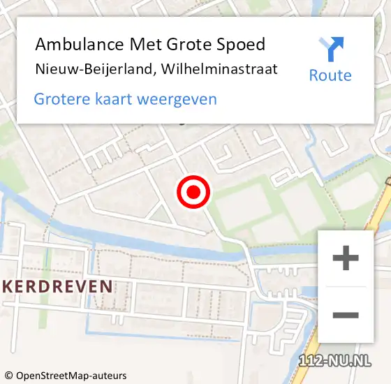 Locatie op kaart van de 112 melding: Ambulance Met Grote Spoed Naar Nieuw-Beijerland, Wilhelminastraat op 8 mei 2019 15:59