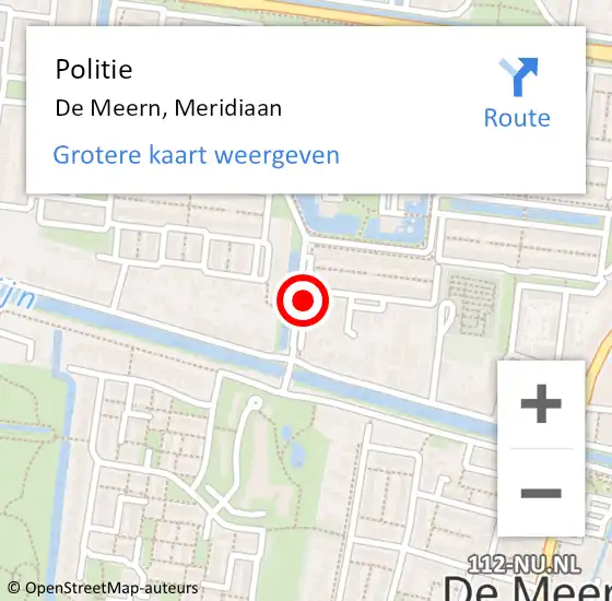 Locatie op kaart van de 112 melding: Politie De Meern, Meridiaan op 8 mei 2019 16:34