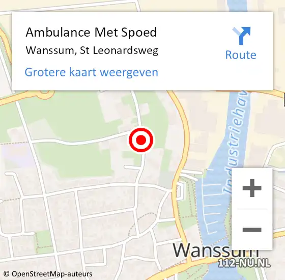 Locatie op kaart van de 112 melding: Ambulance Met Spoed Naar Wanssum, St Leonardsweg op 8 mei 2019 16:40