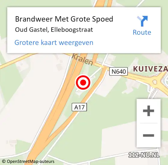 Locatie op kaart van de 112 melding: Brandweer Met Grote Spoed Naar Oud Gastel, Elleboogstraat op 8 mei 2019 16:54