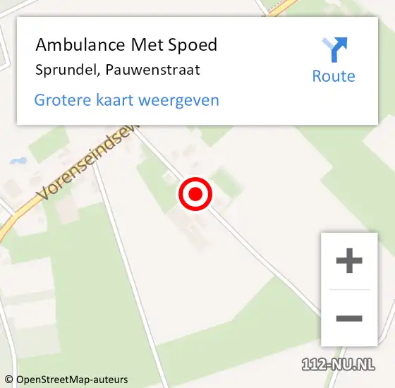 Locatie op kaart van de 112 melding: Ambulance Met Spoed Naar Sprundel, Pauwenstraat op 8 mei 2019 17:33