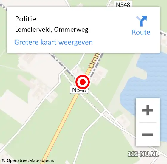 Locatie op kaart van de 112 melding: Politie Lemelerveld, Ommerweg op 8 mei 2019 18:25