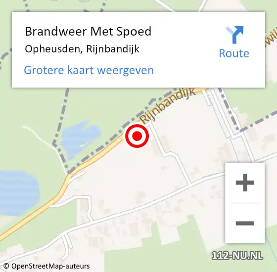 Locatie op kaart van de 112 melding: Brandweer Met Spoed Naar Opheusden, Rijnbandijk op 31 maart 2014 18:32