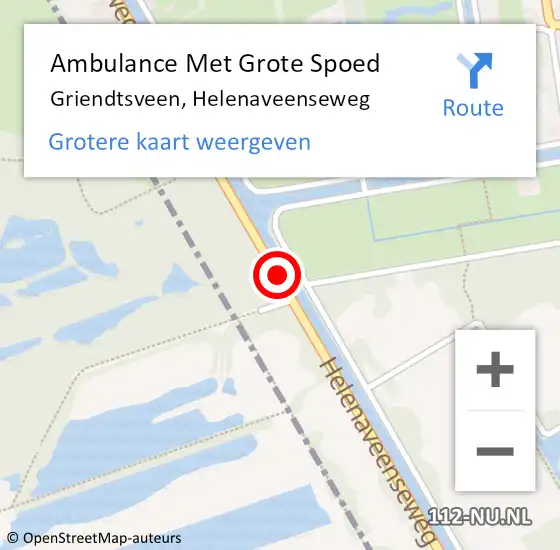 Locatie op kaart van de 112 melding: Ambulance Met Grote Spoed Naar Griendtsveen, Helenaveenseweg op 8 mei 2019 19:57