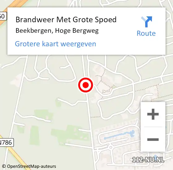 Locatie op kaart van de 112 melding: Brandweer Met Grote Spoed Naar Beekbergen, Hoge Bergweg op 8 mei 2019 22:48