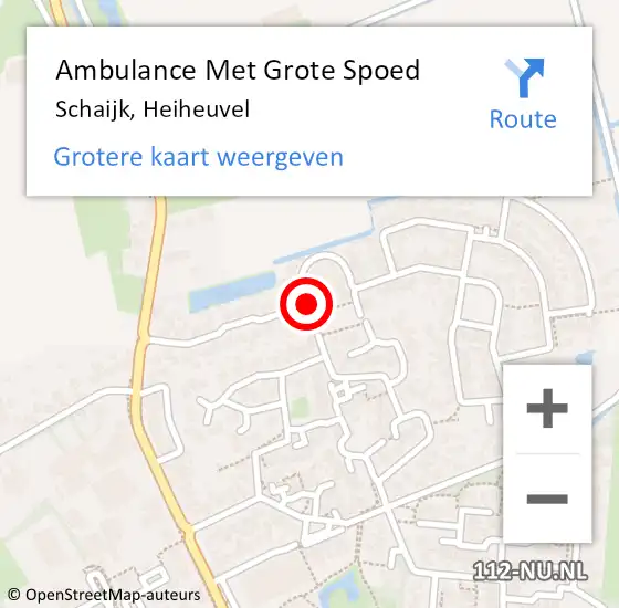 Locatie op kaart van de 112 melding: Ambulance Met Grote Spoed Naar Schaijk, Heiheuvel op 8 mei 2019 23:41