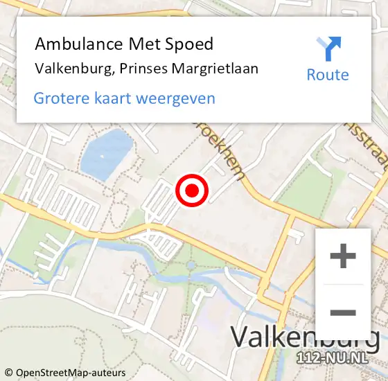 Locatie op kaart van de 112 melding: Ambulance Met Spoed Naar Valkenburg, Prinses Margrietlaan op 31 maart 2014 18:49