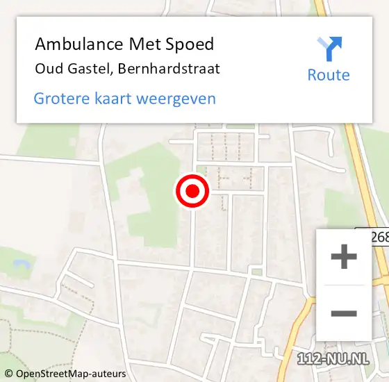 Locatie op kaart van de 112 melding: Ambulance Met Spoed Naar Oud Gastel, Bernhardstraat op 9 mei 2019 03:33