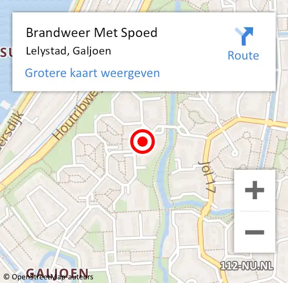 Locatie op kaart van de 112 melding: Brandweer Met Spoed Naar Lelystad, Galjoen op 9 mei 2019 04:04