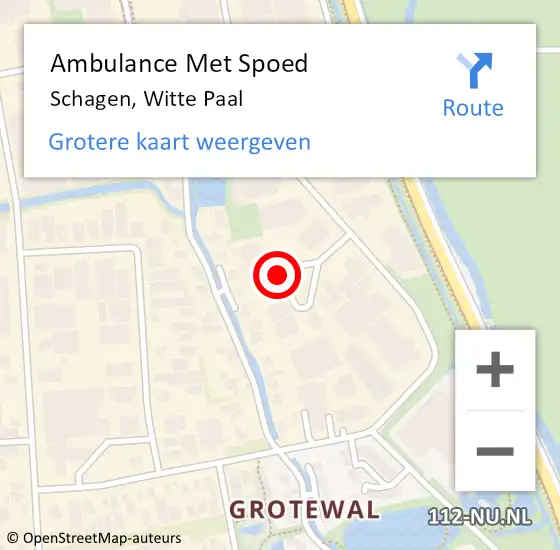 Locatie op kaart van de 112 melding: Ambulance Met Spoed Naar Schagen, Witte Paal op 9 mei 2019 05:14