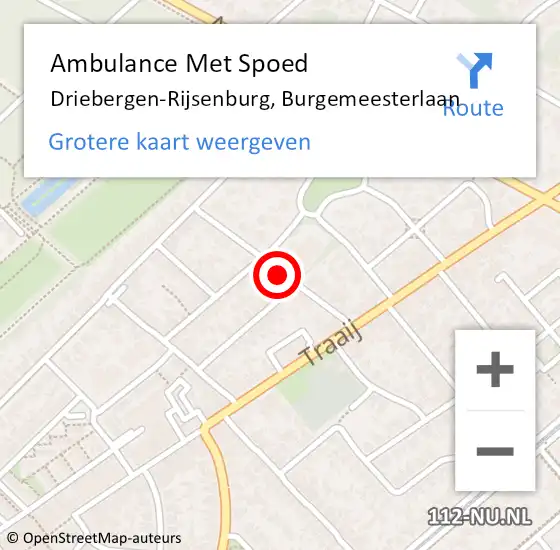 Locatie op kaart van de 112 melding: Ambulance Met Spoed Naar Driebergen-Rijsenburg, Burgemeesterlaan op 31 maart 2014 19:10