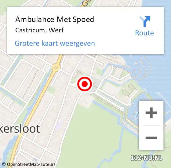 Locatie op kaart van de 112 melding: Ambulance Met Spoed Naar Castricum, Werf op 9 mei 2019 09:42