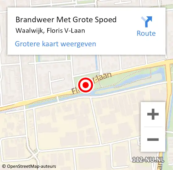 Locatie op kaart van de 112 melding: Brandweer Met Grote Spoed Naar Waalwijk, Floris V-Laan op 9 mei 2019 13:34