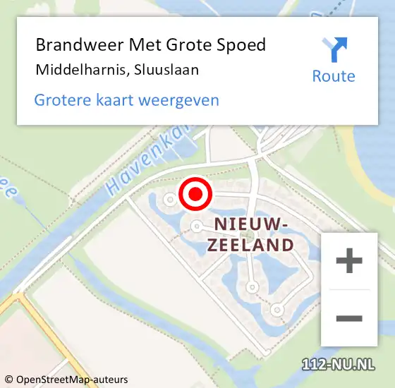 Locatie op kaart van de 112 melding: Brandweer Met Grote Spoed Naar Middelharnis, Sluuslaan op 9 mei 2019 14:11