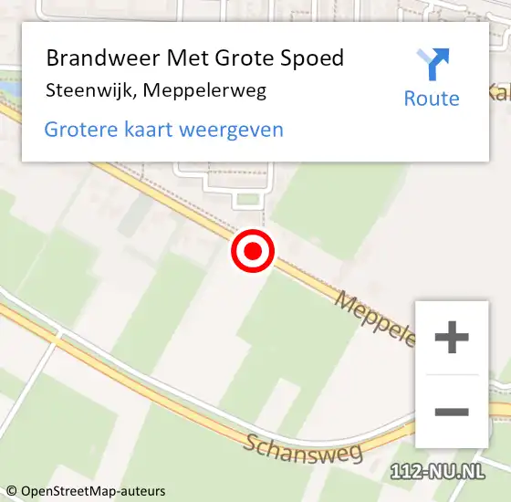 Locatie op kaart van de 112 melding: Brandweer Met Grote Spoed Naar Steenwijk, Meppelerweg op 9 mei 2019 14:49