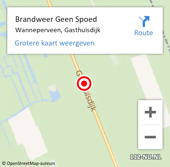 Locatie op kaart van de 112 melding: Brandweer Geen Spoed Naar Wanneperveen, Gasthuisdijk op 9 mei 2019 14:54