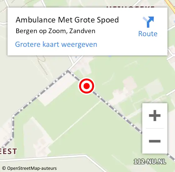 Locatie op kaart van de 112 melding: Ambulance Met Grote Spoed Naar Bergen op Zoom, Zandven op 9 mei 2019 15:23