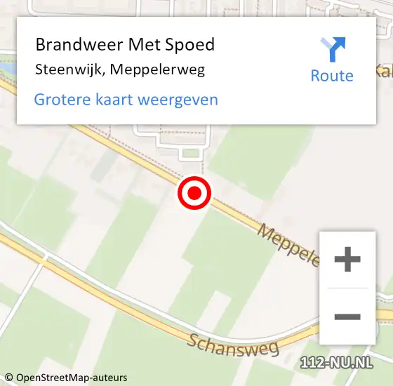 Locatie op kaart van de 112 melding: Brandweer Met Spoed Naar Steenwijk, Meppelerweg op 9 mei 2019 15:26
