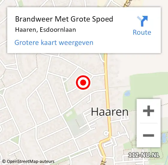 Locatie op kaart van de 112 melding: Brandweer Met Grote Spoed Naar Haaren, Esdoornlaan op 9 mei 2019 15:33