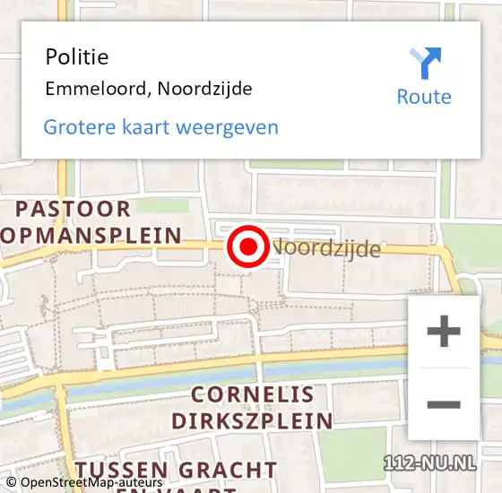 Locatie op kaart van de 112 melding: Politie Emmeloord, Noordzijde op 9 mei 2019 15:35