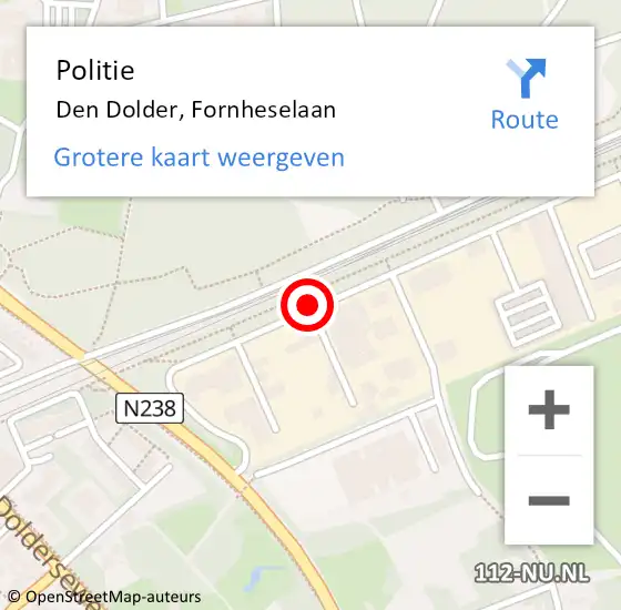 Locatie op kaart van de 112 melding: Politie Den Dolder, Fornheselaan op 9 mei 2019 15:36