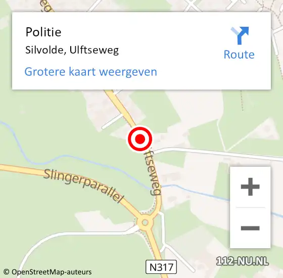 Locatie op kaart van de 112 melding: Politie Silvolde, Ulftseweg op 9 mei 2019 16:11