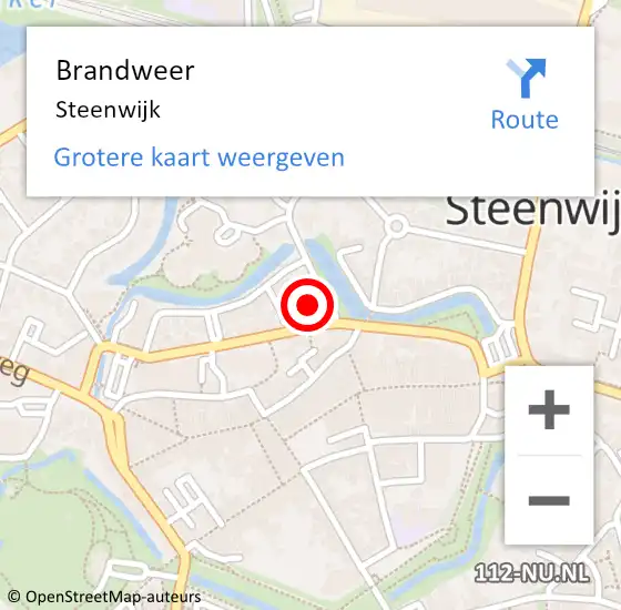 Locatie op kaart van de 112 melding: Brandweer Steenwijk op 9 mei 2019 17:06