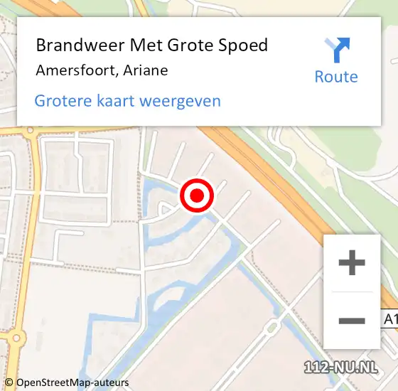 Locatie op kaart van de 112 melding: Brandweer Met Grote Spoed Naar Amersfoort, Ariane op 9 mei 2019 18:31