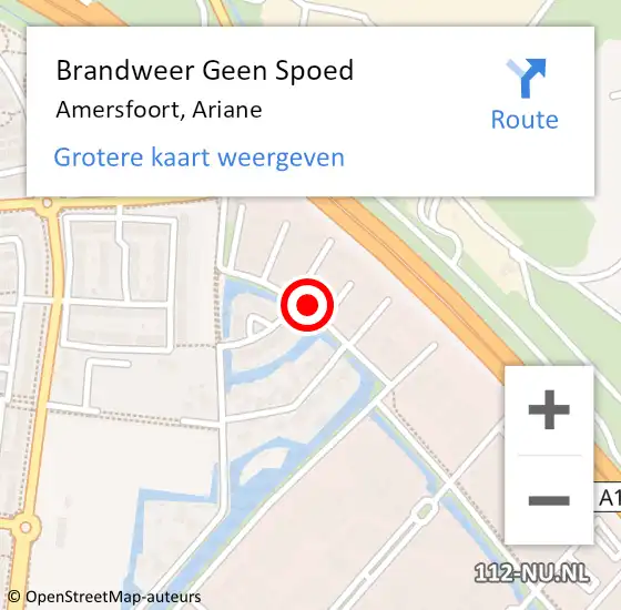 Locatie op kaart van de 112 melding: Brandweer Geen Spoed Naar Amersfoort, Ariane op 9 mei 2019 18:33