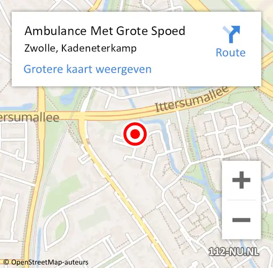 Locatie op kaart van de 112 melding: Ambulance Met Grote Spoed Naar Zwolle, Kadeneterkamp op 31 maart 2014 20:19