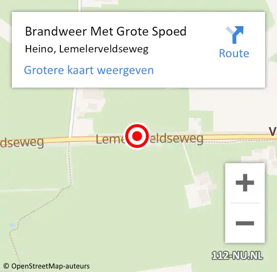 Locatie op kaart van de 112 melding: Brandweer Met Grote Spoed Naar Heino, Lemelerveldseweg op 9 mei 2019 21:19