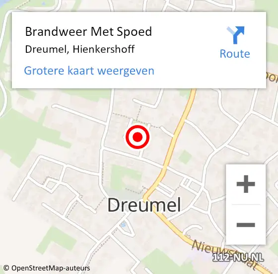 Locatie op kaart van de 112 melding: Brandweer Met Spoed Naar Dreumel, Hienkershoff op 9 mei 2019 21:44