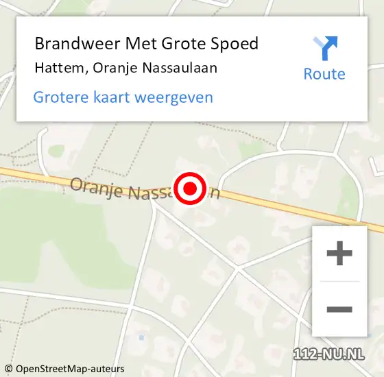 Locatie op kaart van de 112 melding: Brandweer Met Grote Spoed Naar Hattem, Oranje Nassaulaan op 9 mei 2019 22:20