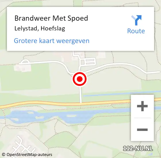 Locatie op kaart van de 112 melding: Brandweer Met Spoed Naar Lelystad, Hoefslag op 9 mei 2019 22:58