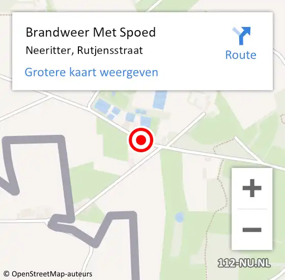 Locatie op kaart van de 112 melding: Brandweer Met Spoed Naar Neeritter, Rutjensstraat op 9 mei 2019 22:59