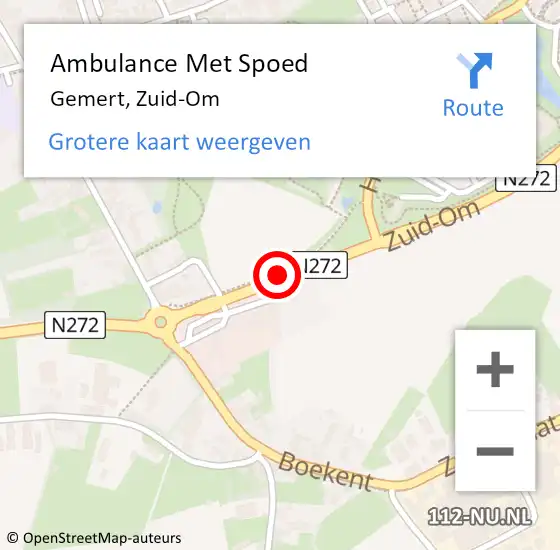 Locatie op kaart van de 112 melding: Ambulance Met Spoed Naar Gemert, Zuid-Om op 10 mei 2019 01:15