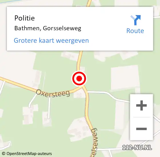 Locatie op kaart van de 112 melding: Politie Bathmen, Gorsselseweg op 10 mei 2019 07:52