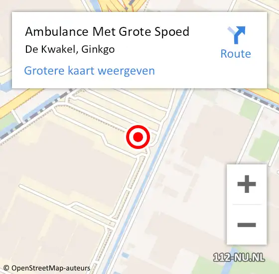 Locatie op kaart van de 112 melding: Ambulance Met Grote Spoed Naar De Kwakel, Ginkgo op 10 mei 2019 09:23