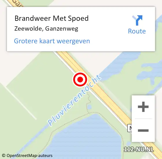 Locatie op kaart van de 112 melding: Brandweer Met Spoed Naar Zeewolde, Ganzenweg op 10 mei 2019 09:31