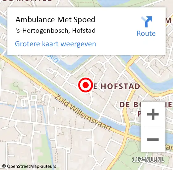 Locatie op kaart van de 112 melding: Ambulance Met Spoed Naar 's-Hertogenbosch, Hofstad op 10 mei 2019 12:26